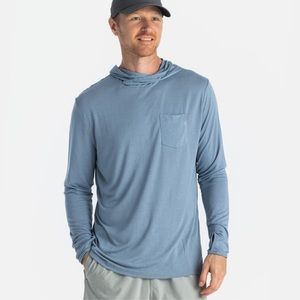 Men's Bamboo Lightweight Hoody, Blue Steel, Large